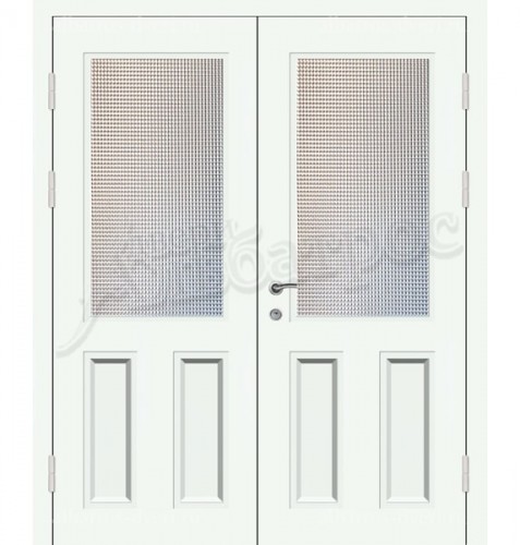 Металлическая двустворчатая дверь в коттедж, модель 15-010
