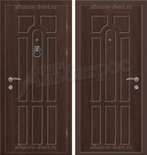 Элитная дверь с молотком в коттедж, модель 16-001